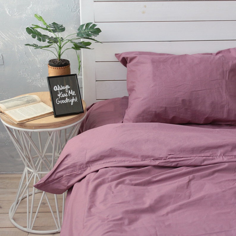 100 Natural Cotton Duvet Cover in Lilac. Twin Full Queen Etsy