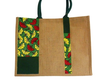 Wax jute XL shopping bag handpainted