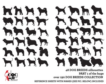 Dog Breed Silhouettes Vector Digital Files Svg Dxf Eps Png Silhouette SCAL Cricut Printable Download Paper Vinyl Cutting JB-244a