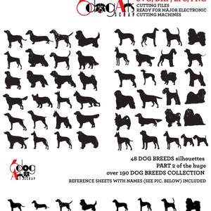 Dog Breed Silhouettes Vector Digital Files Svg Dxf Eps Png Silhouette SCAL Cricut Printable Download Paper Vinyl Cutting JB-244b