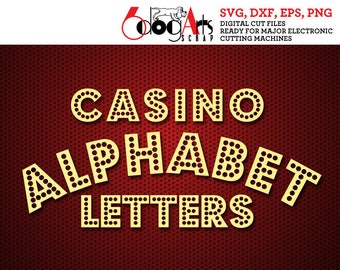 Casino Circus Alphabet SVG DXF Vector Images Monogram Cuttable Letters Vinyl Iron On Heat Press Transfer Silhouette Cricut JB-804