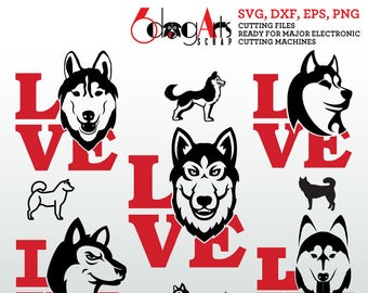 Love Huskies Svg Etsy