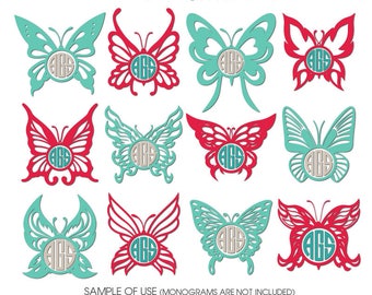 Download Butterfly monogram svg | Etsy