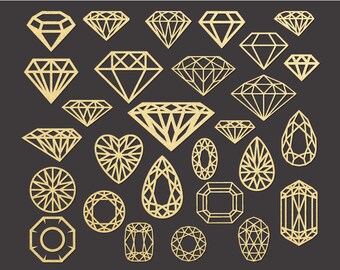 Diamonds Clip Art Digital Cut Files Svg Dxf Eps Png Silhouette SCAL Cricut Printable Vector Download for DIY Paper Vinyl Die Cutting JB-603