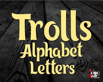 Trolls Alphabet SVG DXF Vector Images Monogram Cuttable Letters Vinyl Iron On Printable Heat Press Transfer Silhouette Cricut JB-813