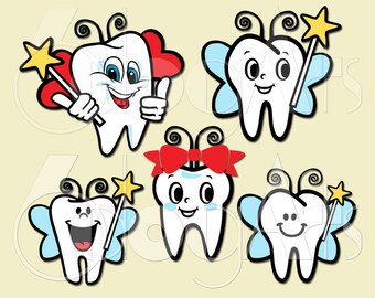 Tooth Fairy Clip Art Digital Cut Files Svg Dxf Eps Png - Silhouette SCAL Cricut Printable Vector Download DIY Paper Vinyl Die Cutting JB-586