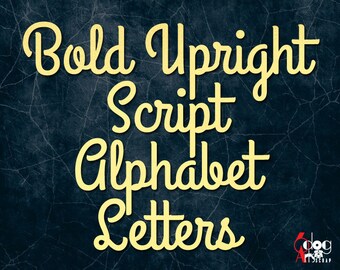 Bold Upright Script Alphabet Letters Digital Images Svg Dxf Eps Pdf Silhouette Cricut Printable Vector Download Vinyl Cutting JB1200