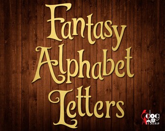 Fantasy Curly Alphabet SVG DXF Vector Images Monogram Cuttable Letters Vinyl Iron On Heat Press Transfer Silhouette Cricut JB-816