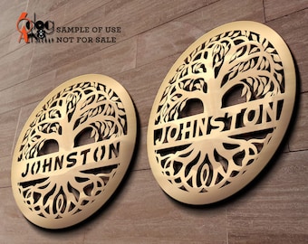 10 Celtique Arbre de Vie Noms Cadres Vector Fichiers numériques SVG DXF Métal Bois cnc Laser Plasma Cricut Coupe Instant Télécharger JB-946a