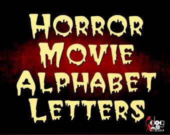 Horror Movie Alphabet Letters Digital Images Svg Dxf Eps Png Silhouette Cricut Printable Vector Download Paper Vinyl Cutting JB-358