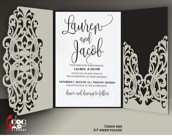 Wedding Invitation Template Cricut Etsy