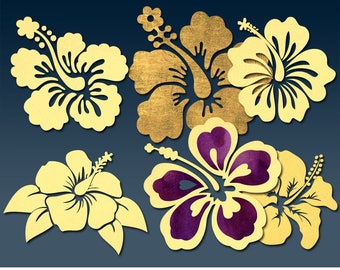 25 Hibiscus Designs Vector Digital Vector Files Svg Dxf Eps Png Silhouette GlowForge Laser Cutting Cricut Printable Instant Download JB-338