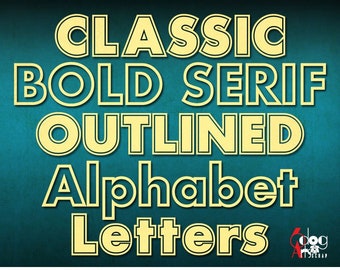 outline letters etsy