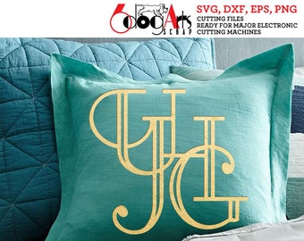 Elegant Monogram Letters Digital Images Svg Dxf Eps Png Cricut Vector Download DIY Paper, Glass Etching Vinyl Cutting JB-576