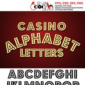 Casino Circus Alphabet SVG DXF Vector Images Monogram Cuttable Letters Vinyl Iron On Heat Press Transfer Silhouette Cricut JB-804