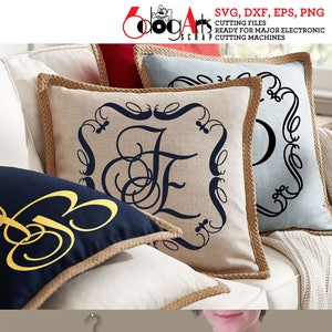 Letras de monograma elegantes Imagens digitais Svg Dxf Cricut Vector Download DIY Papel, Vidro Gravura Vinil Corte Serigrafia JB-084