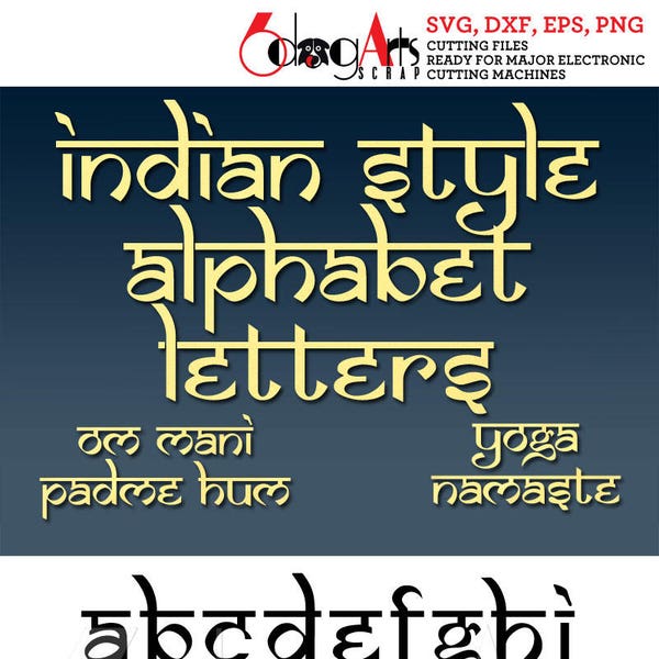 Indian Yoga Alphabet Letters Digital Images Svg Dxf Eps Png Silhouette SCAL Cricut Printable Vector Download DIY Vinyl Cutting JB-375