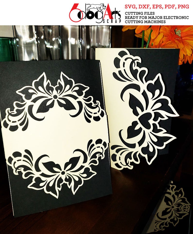 Download Lace Envelope Card Templates Digital Cut SVG DXF Files | Etsy