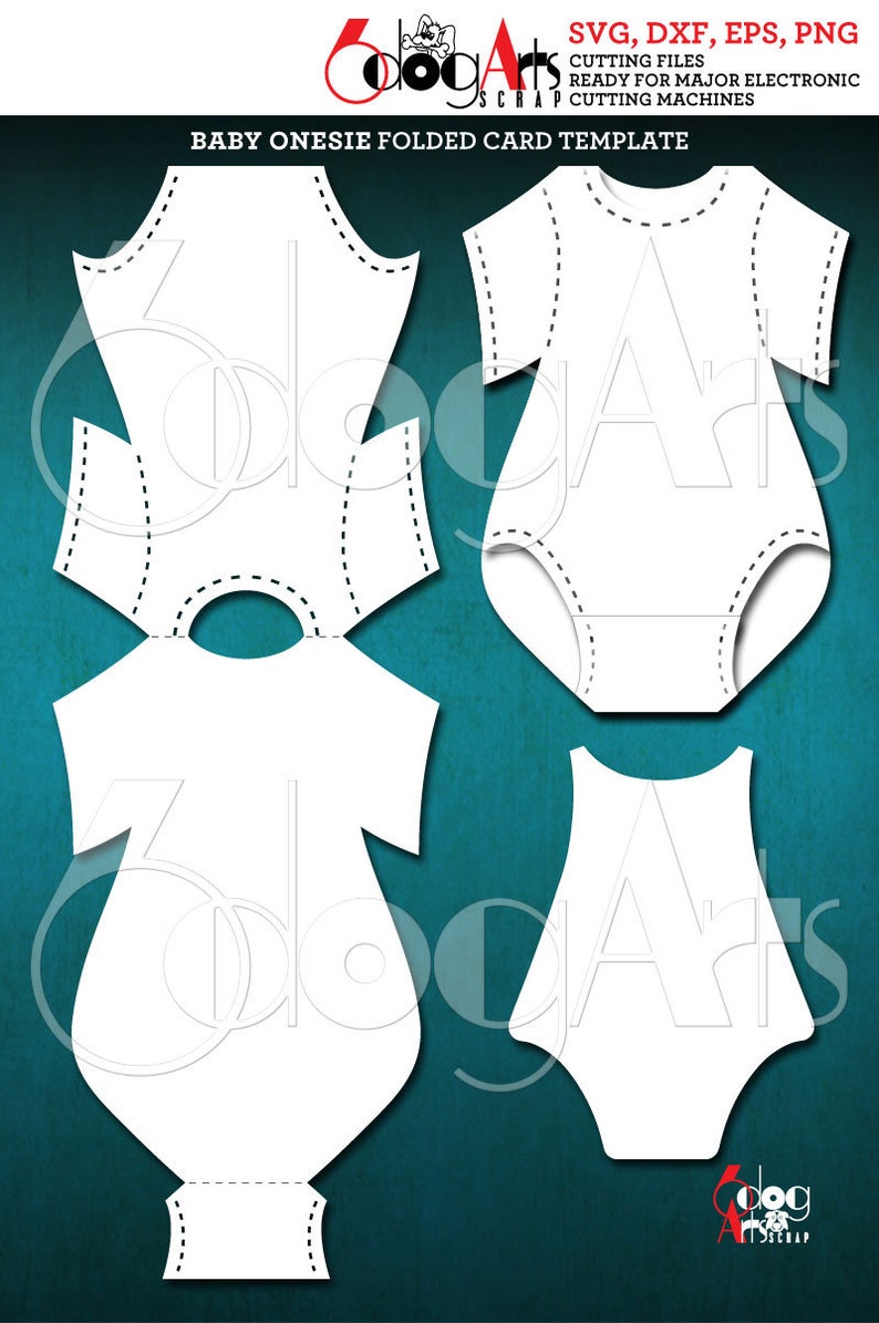 Download Baby Onesie Folded Card Template Digital Cut SVG DXF Files ...