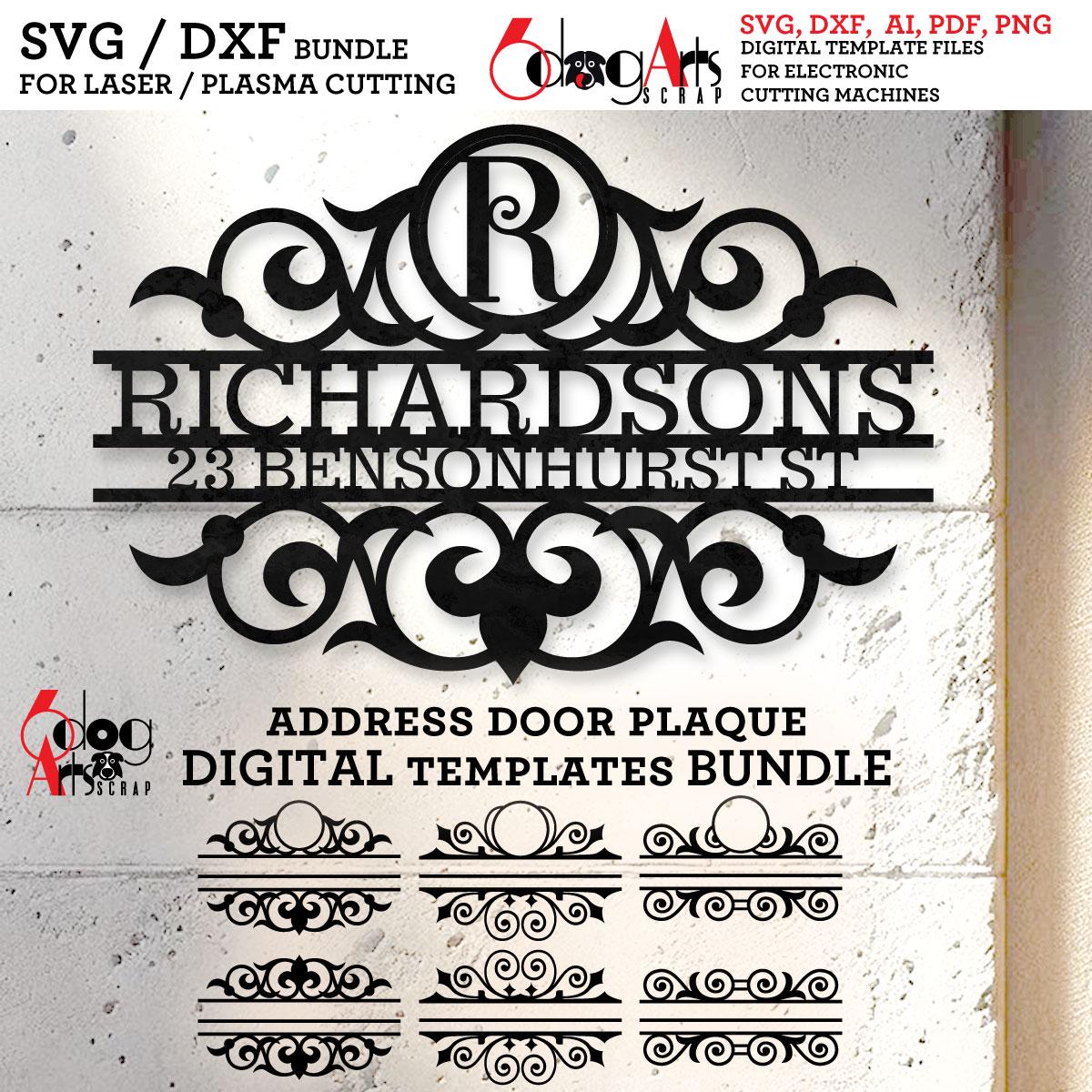 Address Door Sign / Plaque SVG / DXF Bundle: Digital Templates for ...