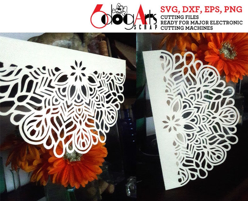 Mandala Lace Card &amp; 2 Envelope Templates Digital Vector Cut | Etsy