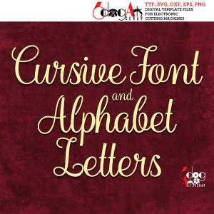 Fuente cursiva TTF y letras del alfabeto SVG, imágenes vectoriales para monogramas, corte láser, Cricut, impresión, vinilo, planchado, prensa de calor, transferencia JB-801