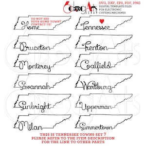 Tennessee (deel 7) overzicht typografiebestanden SVG DXF GlowForge lasergesneden Cricut downloaden snijden gravure zeefdruk JB-470g