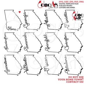 Georgia Outline Typography - SVG DXF Digital Files GlowForge Silhouette Cricut Cutting Instant Download JB-2064