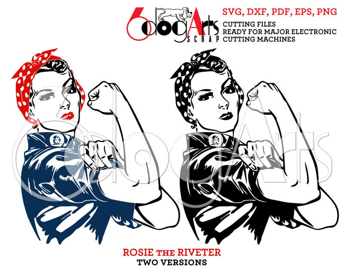 Rosie the Riveter Digital Cut Files SVG DXF Silhouette Cricut | Etsy