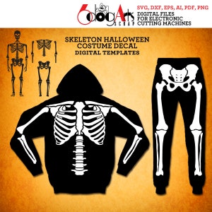 Halloween Kostüm Skelett Digitale Dateien SVG DXF Download Vinyl Bügelbild Transferpresse Silhouette Cricut Laser Cut JB-1524