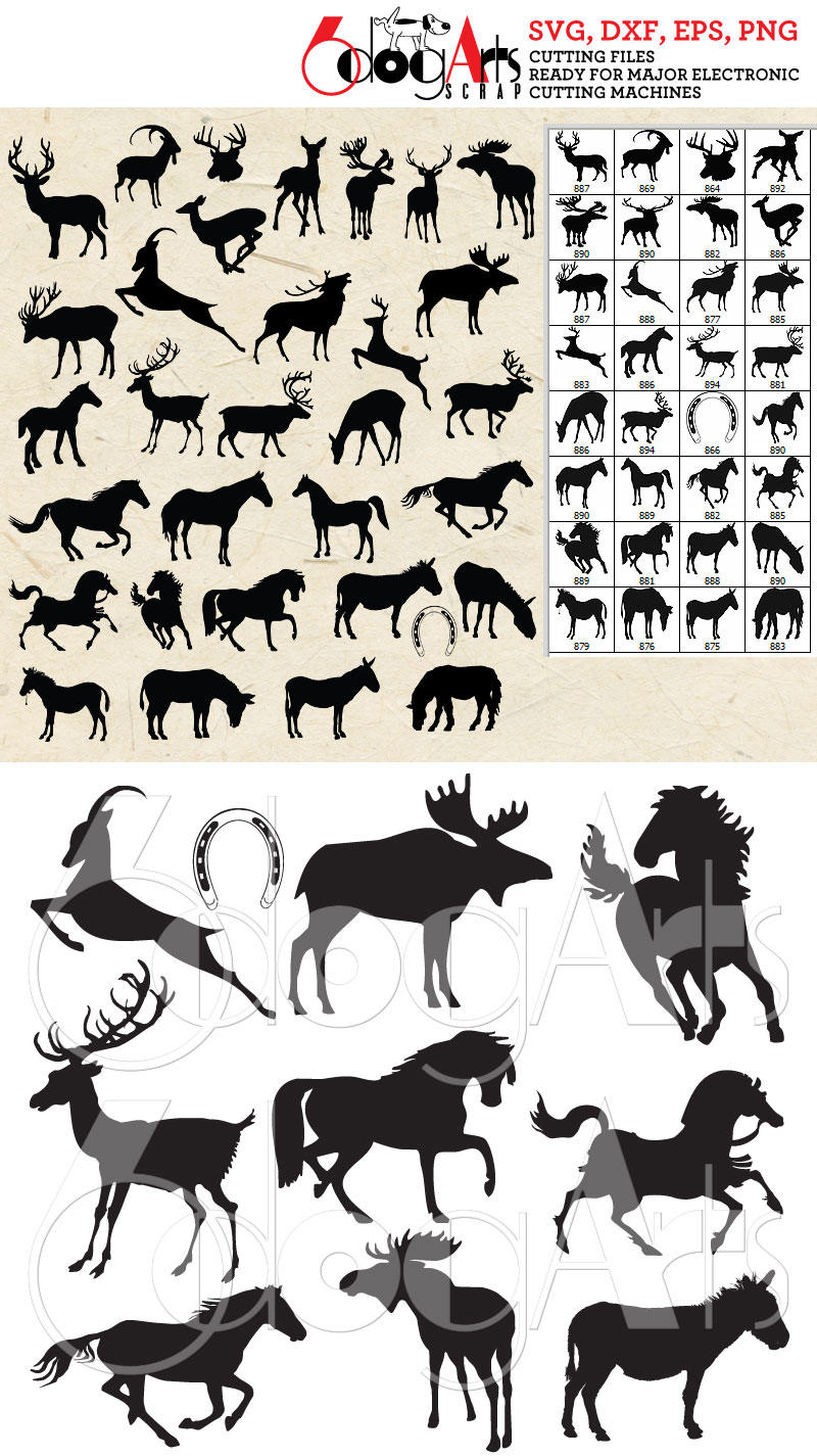 Visual Arts Craft Supplies &amp; Tools Moose Donkey Vector Digital Cut ...