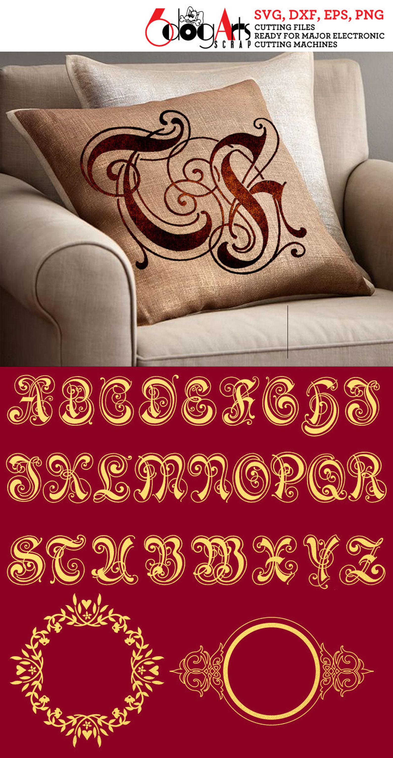 Royal Monogram Letters Digital Images Svg Dxf Eps Png - Etsy