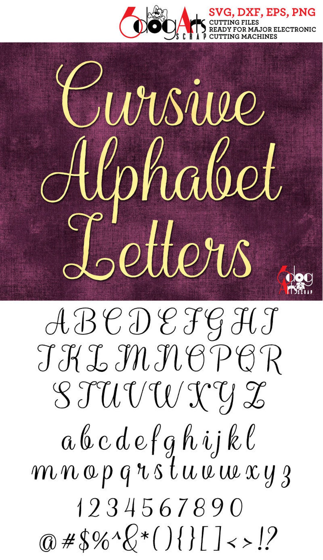 Calligraphic Alphabet SVG DXF Vector Images Monogram Cuttable - Etsy