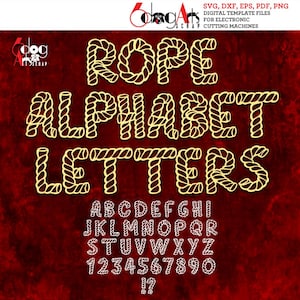 Rope TTF Font & SVG Alphabet Letters Printable Cuttable Digital Download JB-770