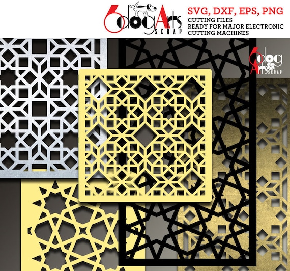 arabesque pattern panel templates digital stencils cut svg dxf etsy