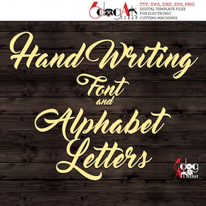 Hand Writing TTF Font & SVG Alphabet Letter Images Printable Download JB-568