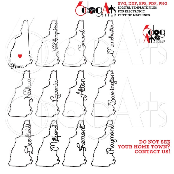 New Hampshire Outline Files SVG DXF Silhouette Cricut Printable Vector Download Vinyl Heat Press Transfer Metal Cutting JB-1174