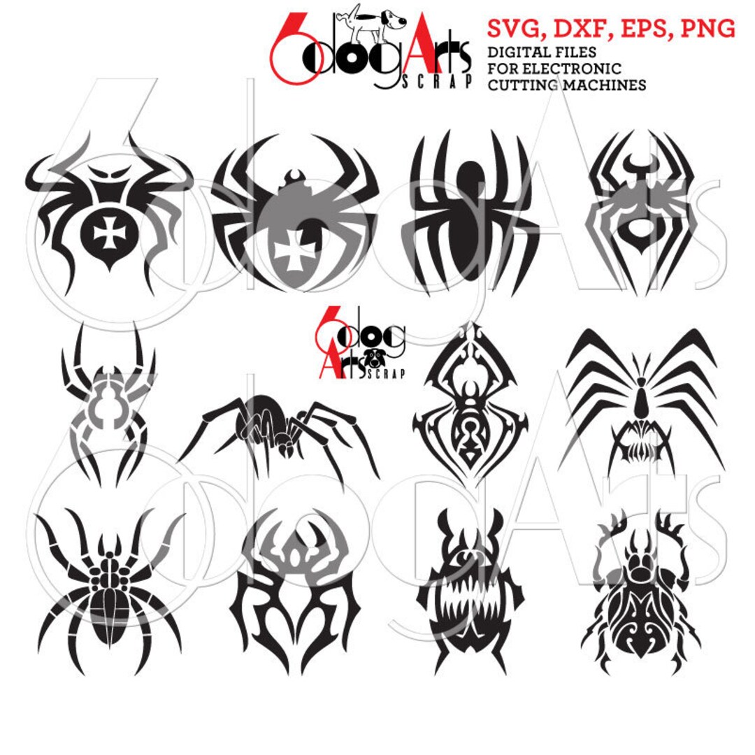 Tribal Spider Digital Files Svg Dxf Eps Png Silhouette SCAL Cricut Vector  Printable Download for DIY Paper, Vinyl Cutting JB-950 - Etsy Israel