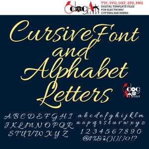 Elegante Schreibschrift TTF Schriftart & SVG Buchstaben Schneidbare Printable Download JB-775