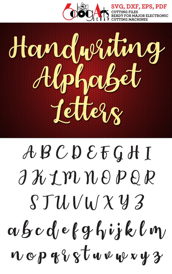 Yesterday Again Script Hand Calligraphy Font Alphabet Letters Vector Art File Instant Download Ai eps svg pdf dxf png jpg Design Cut Print