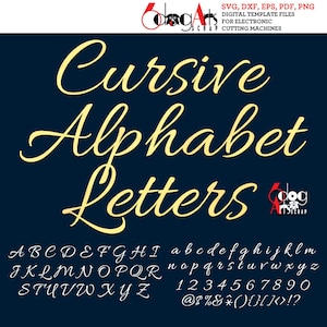 Alphabet cursif élégant SVG DXF Images vectorielles monogramme lettres à découper vinyle fer à chaud presse transfert Silhouette Cricut JB-775