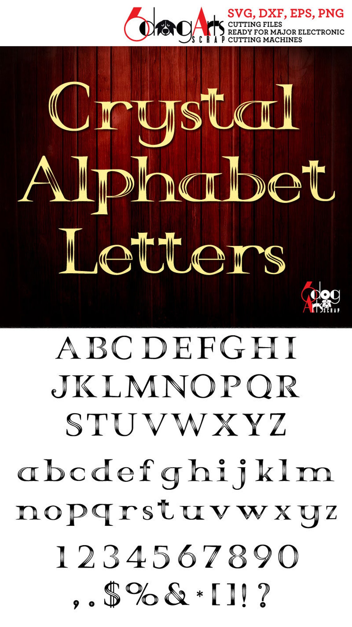 Crystal Alphabet Letters SVG DXF Vector Images Monogram Etsy