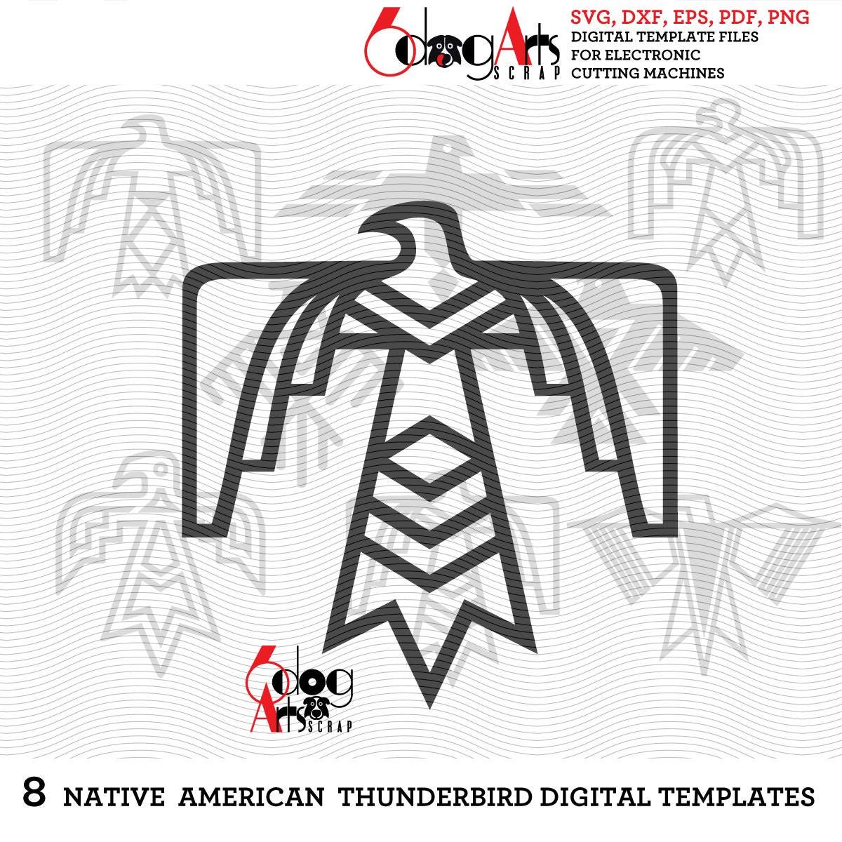 Native American Thunderbird Digital Files Svg Dxf Eps Png