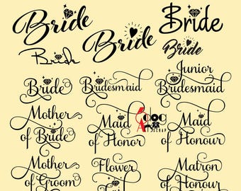 Bride Wedding Shower Digital Files Svg Dxf Eps Png Silhouette SCAL Cricut Motivational Download for DIY Paper Vinyl Die Cutting JB-583