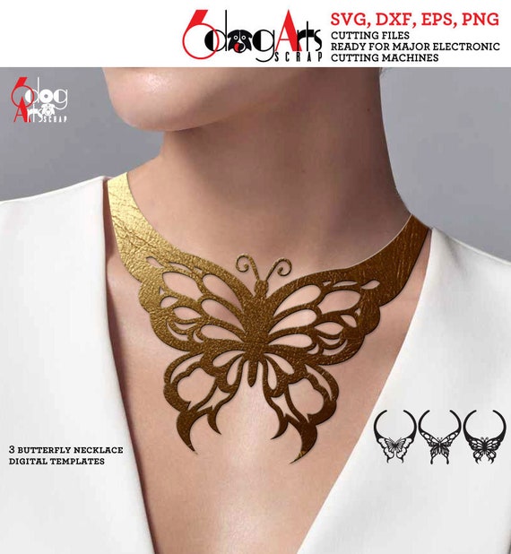 Leather Butterfly Necklace Templates Vector Digital SVG DXF