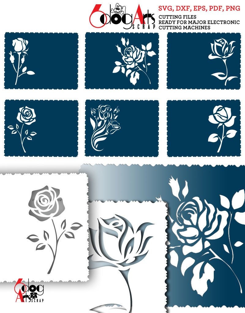 Download 6 Retro Scalloped Floral Lace Card Templates Digital Cut ...