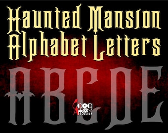 Haunted Mansion Alphabet Letters Digital Images Svg Dxf Eps Png Silhouette Cricut Printable Vector Download Vinyl Cutting JB-1193