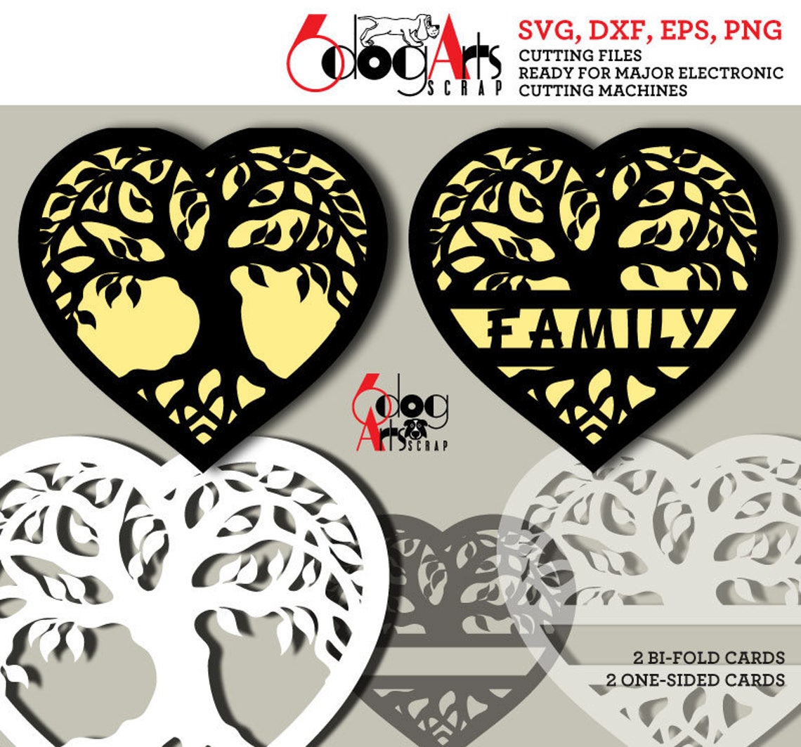 Tree of Life Family Heart Digital Cut Files SVG DXF Cuttable | Etsy