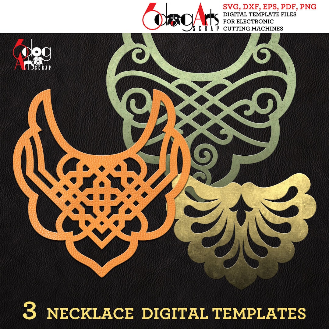3 Leather Bib Necklace Templates Vector Digital SVG DXF Jewelry Files ...