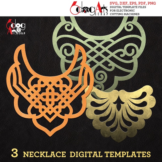 Leather Bib Necklace Templates Vector Digital SVG DXF Jewelry Files  Cuttable Download GlowForge Laser Cutting Cricut Maker JB-1035